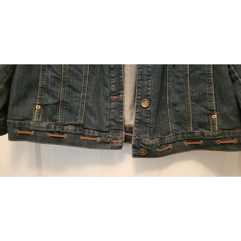 LIZ & ME Denim Long Sleeve Jean Jacket Womens Plus Size 0X - Picture 6 of 14